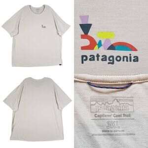 Patagonia Capilene Cool Trail Graphic Tee Shirt Beige Men’s Size 3XL